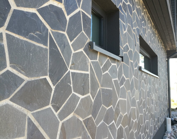 Liuskekivi Verkotettu musta liuske